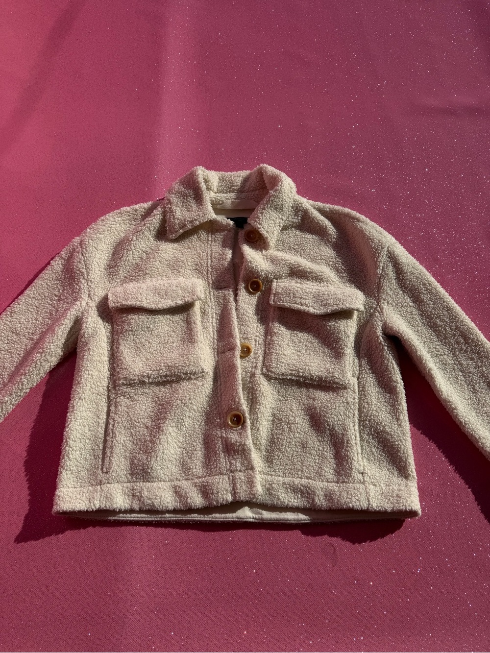 Banana Republic Cream Sherpa Pea Coat Jacket for Kids
